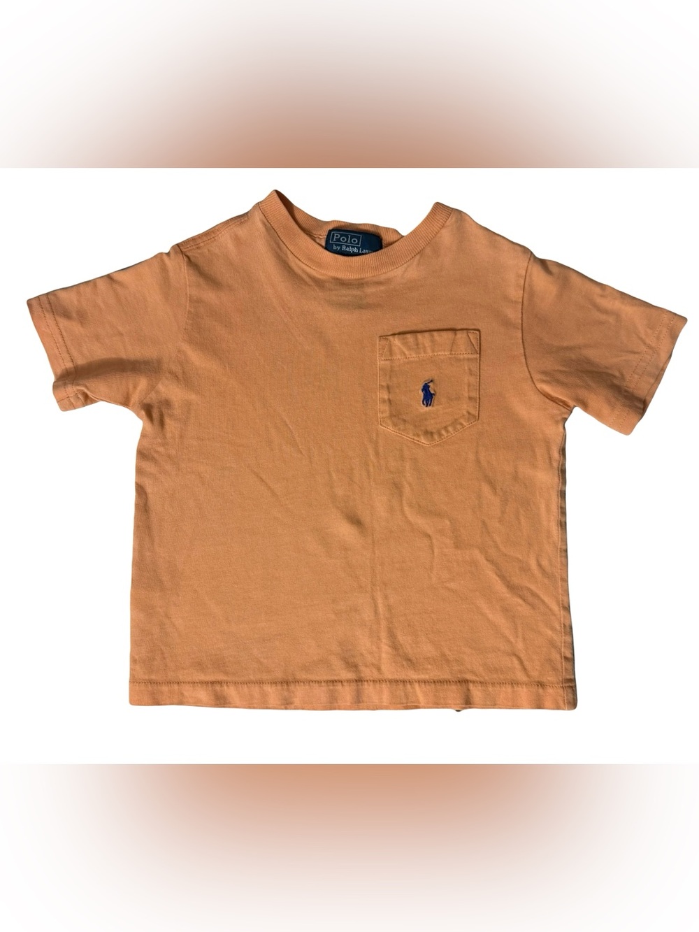 Ralph Lauren Orange Short-Sleeve Pocket Tee with Navy Pony